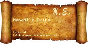 Mandák Erika névjegykártya